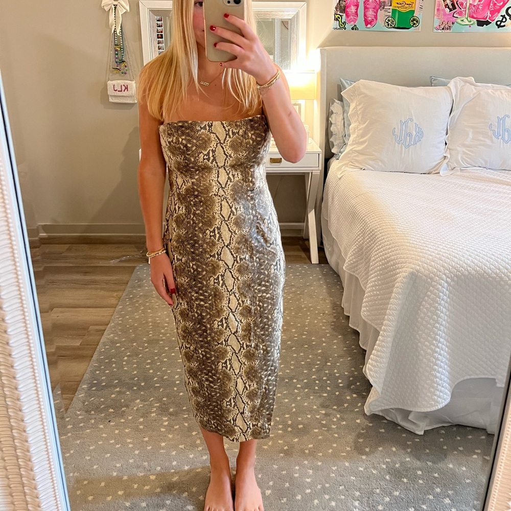 Katie May Snakeskin Midi Dress